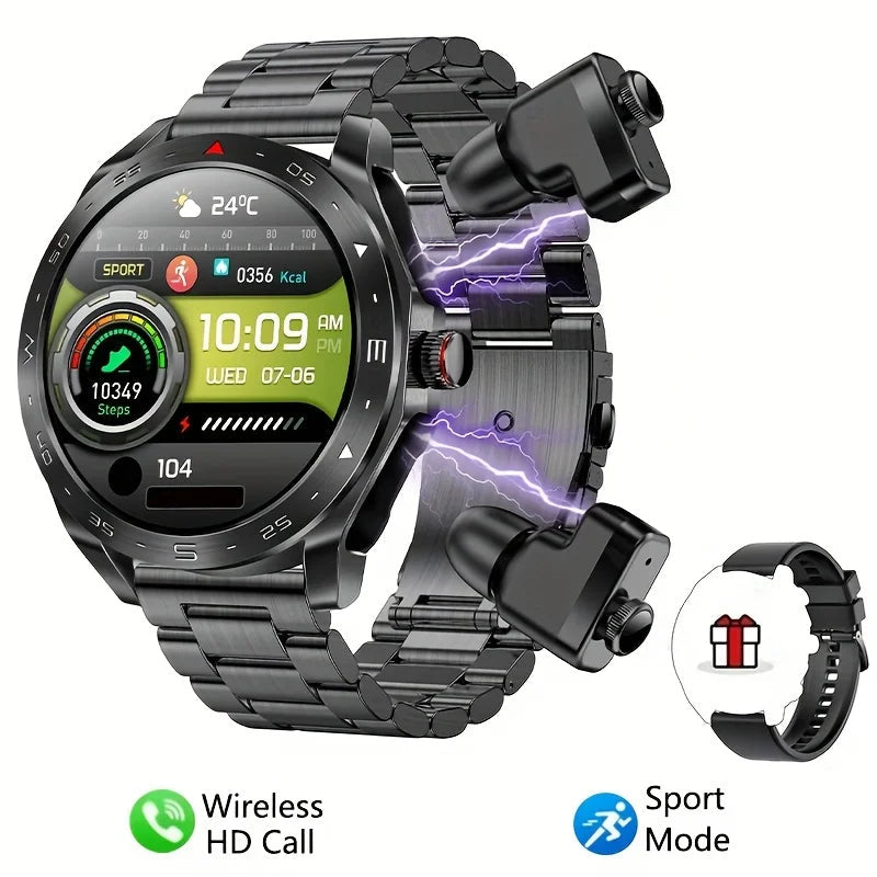Men's super smart watch with 400mAh large battery and stainless steel body sturdy and durable with Bluetooth calling function