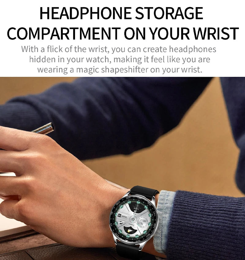 2025 New Smart Watch TWS 2-in-1 Bluetooth Earphones 1.39 inch Full Touch Screen HIFI 9D Sound Quality Sports Health Monitoring