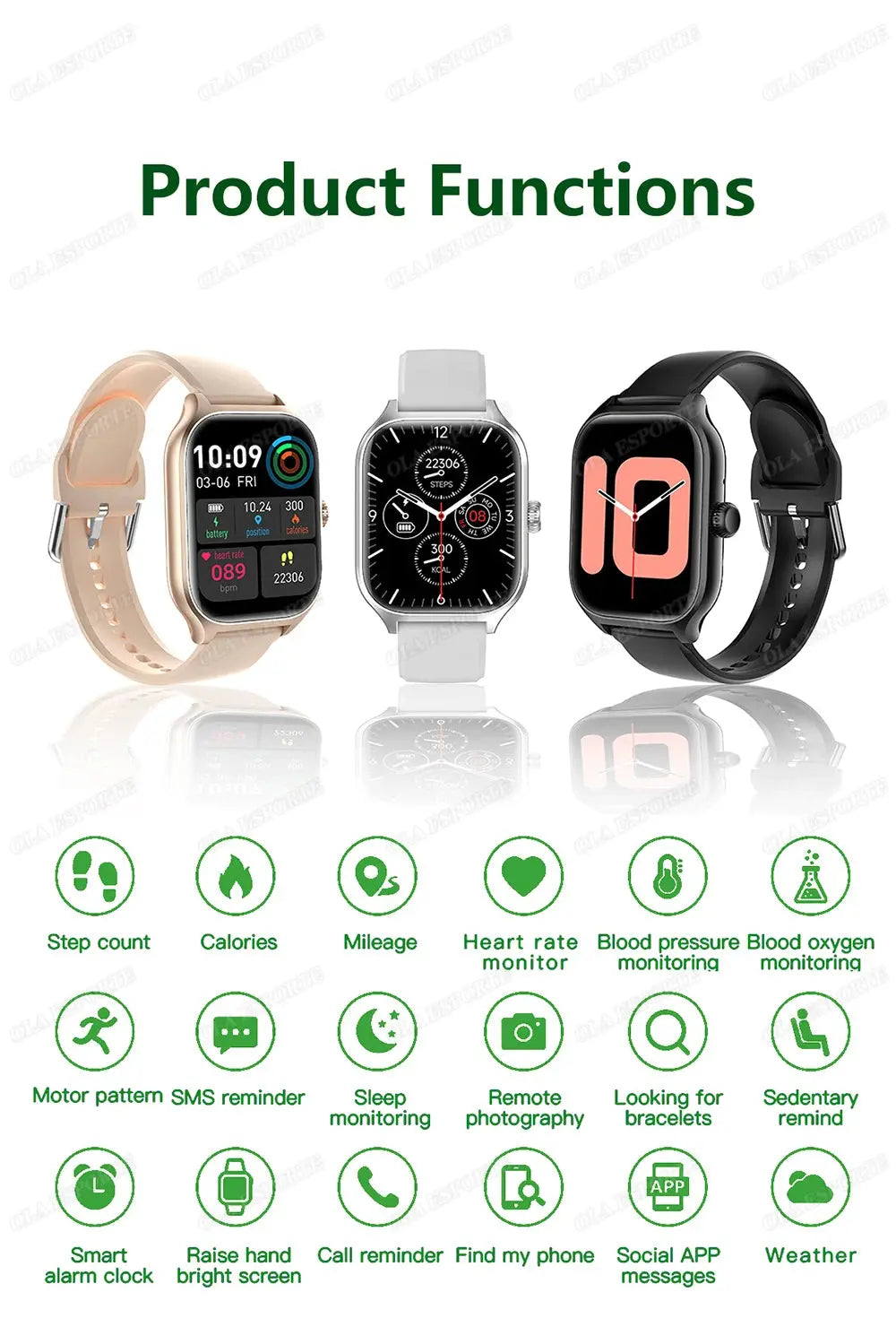 New Smart Watch 2.01 Inch HD Display Answer Make Call Message Preview Sport Modes DIY Dial Weather Forecast For Men Women