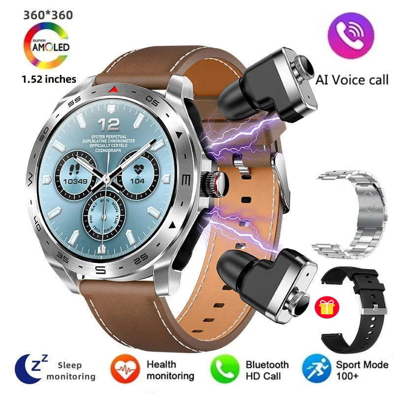 Men's super smart watch with 400mAh large battery and stainless steel body sturdy and durable with Bluetooth calling function