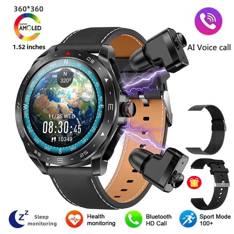 Men's super smart watch with 400mAh large battery and stainless steel body sturdy and durable with Bluetooth calling function