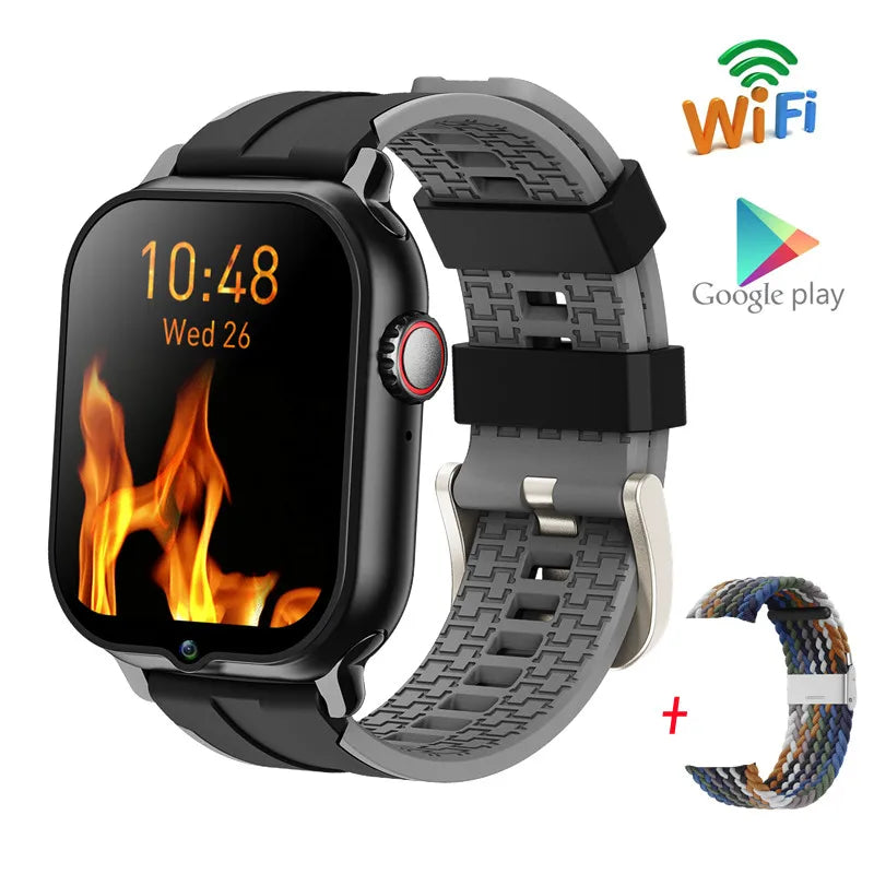 2025 New Smart Watch Android 9.0 Children Phone Watch Sim Card 2+32gb Video Call Wifi Internet GPS Location Tracker Boy Girl SOS