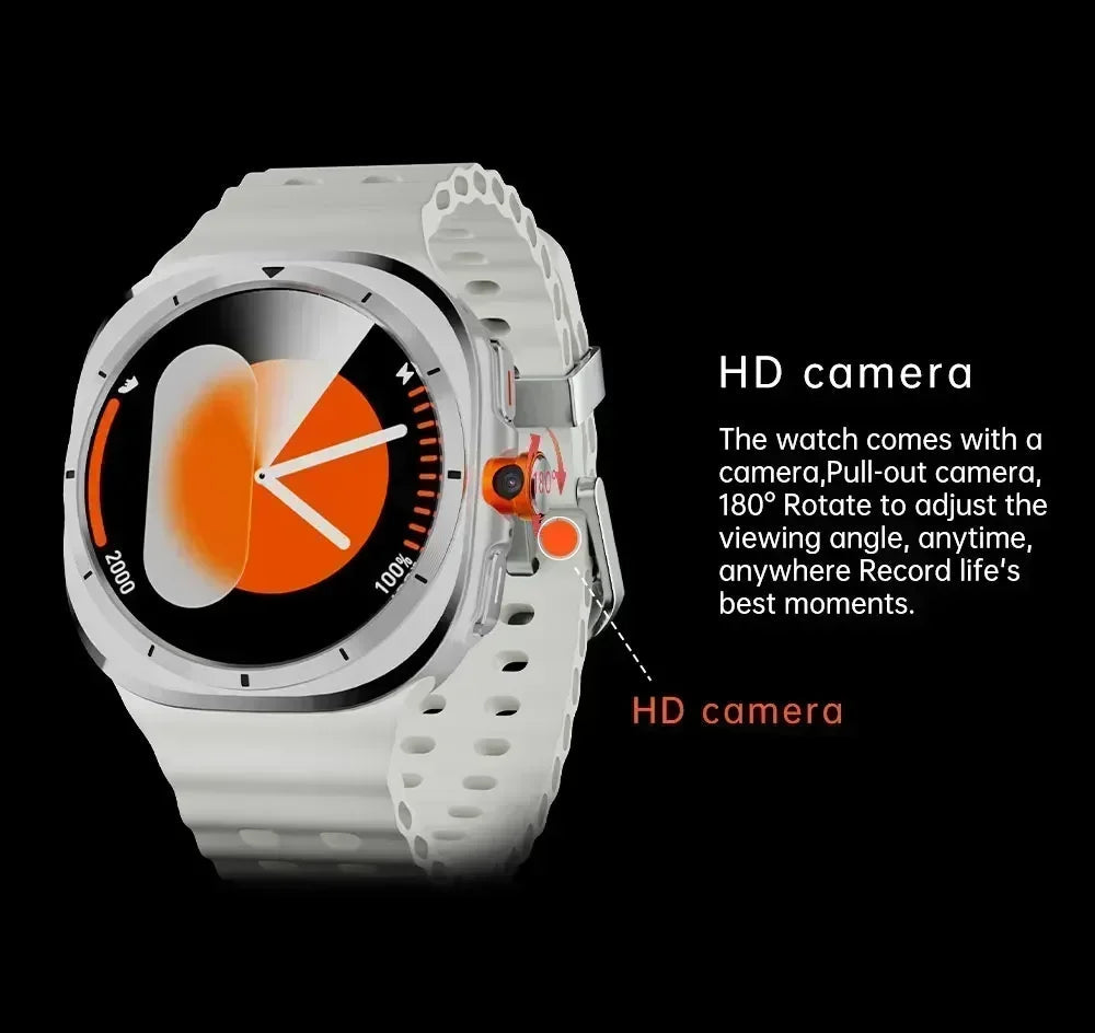 2025 New Smart Watch Android OS Smartwatch 5G Sim Card GPS WIFI Rotary Camera Global Calling 256GB Storage Amoled Screen