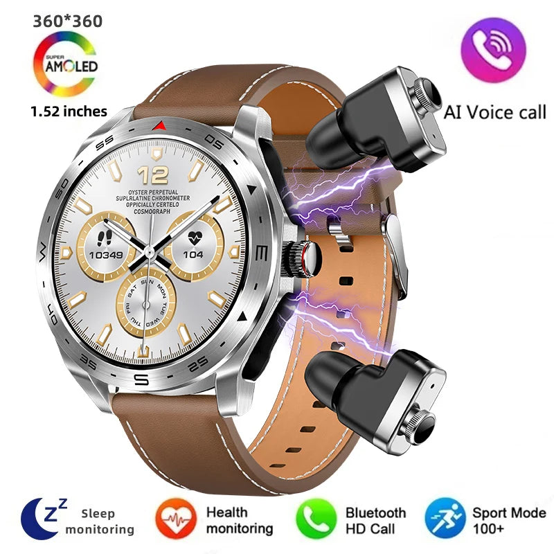 Men's super smart watch with 400mAh large battery and stainless steel body sturdy and durable with Bluetooth calling function