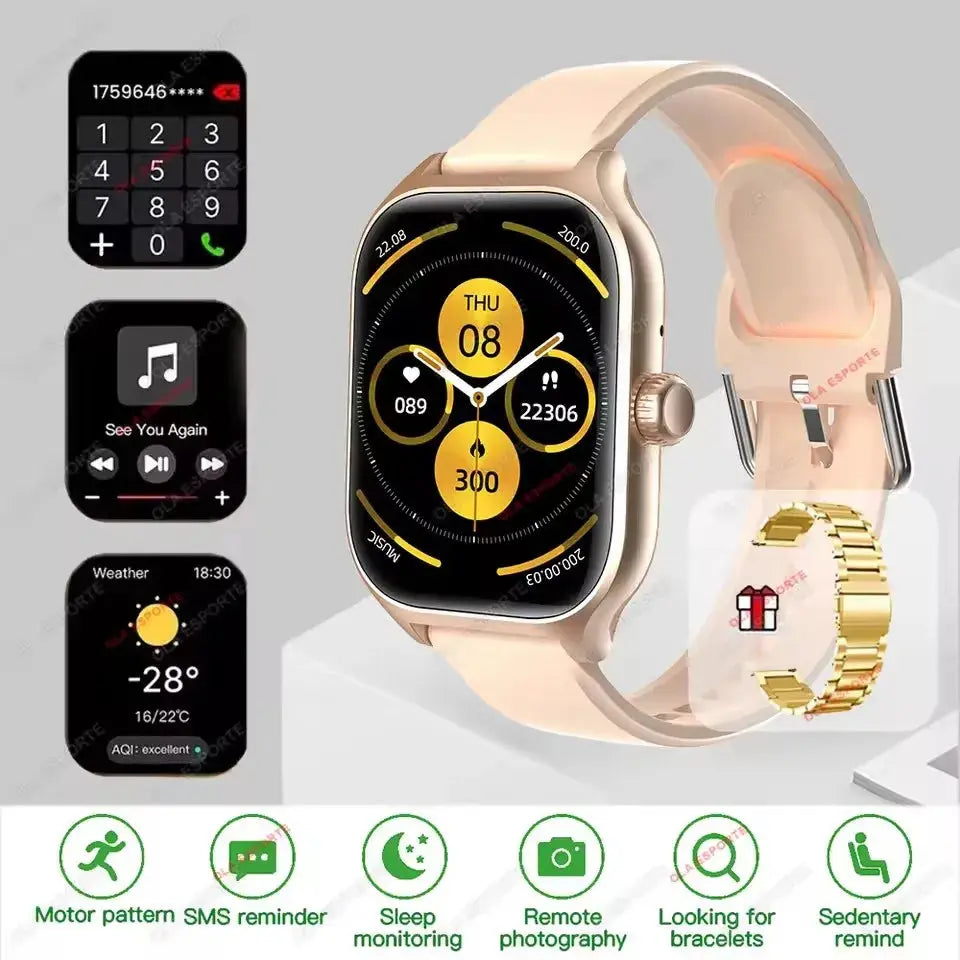 New Smart Watch 2.01 Inch HD Display Answer Make Call Message Preview Sport Modes DIY Dial Weather Forecast For Men Women