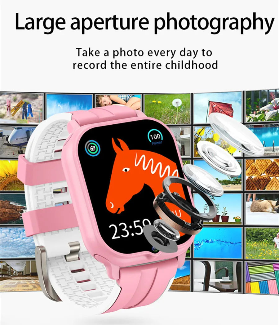 2025 New Smart Watch Android 9.0 Children Phone Watch Sim Card 2+32gb Video Call Wifi Internet GPS Location Tracker Boy Girl SOS