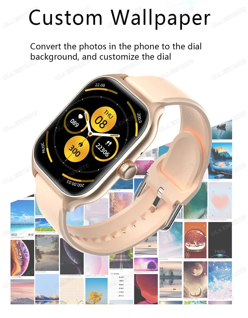New Smart Watch 2.01 Inch HD Display Answer Make Call Message Preview Sport Modes DIY Dial Weather Forecast For Men Women