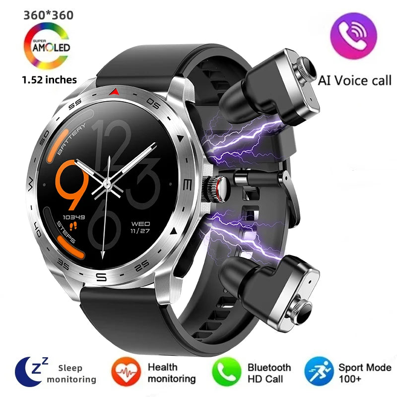Men's super smart watch with 400mAh large battery and stainless steel body sturdy and durable with Bluetooth calling function