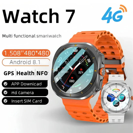 2025 New Smart Watch Android OS Smartwatch 5G Sim Card GPS WIFI Rotary Camera Global Calling 256GB Storage Amoled Screen