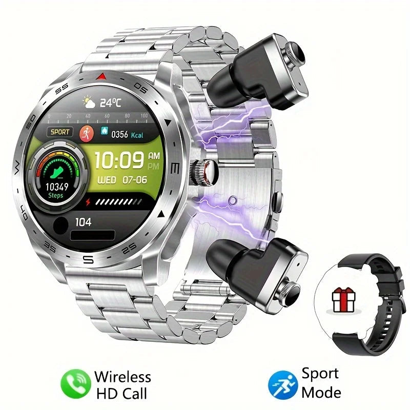 Men's super smart watch with 400mAh large battery and stainless steel body sturdy and durable with Bluetooth calling function
