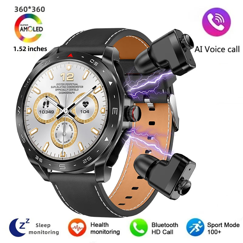 Men's super smart watch with 400mAh large battery and stainless steel body sturdy and durable with Bluetooth calling function