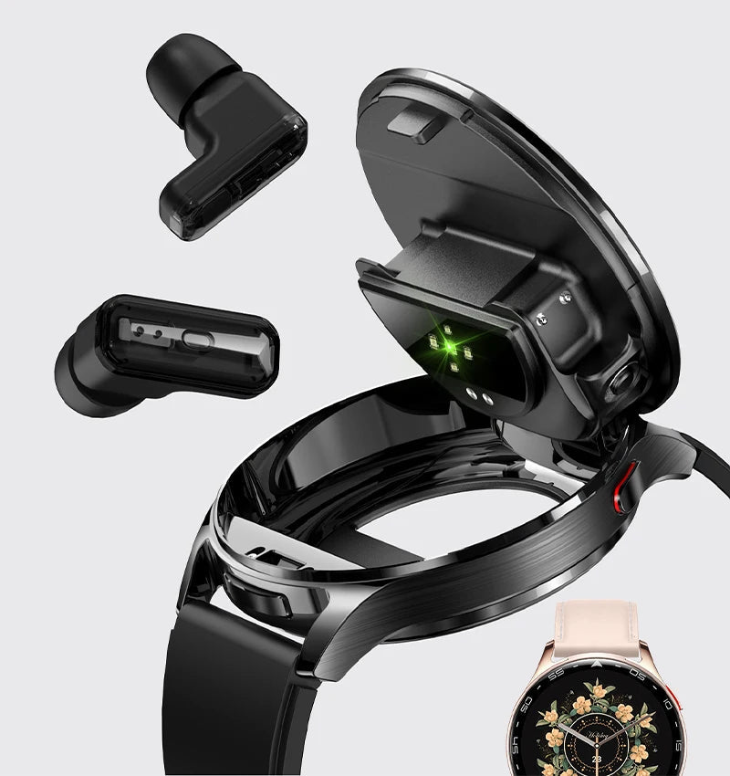 2025 New Smart Watch TWS 2-in-1 Bluetooth Earphones 1.39 inch Full Touch Screen HIFI 9D Sound Quality Sports Health Monitoring