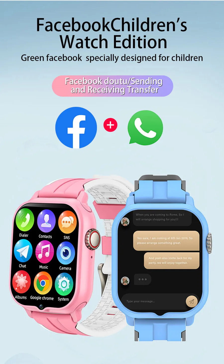 2025 New Smart Watch Android 9.0 Children Phone Watch Sim Card 2+32gb Video Call Wifi Internet GPS Location Tracker Boy Girl SOS