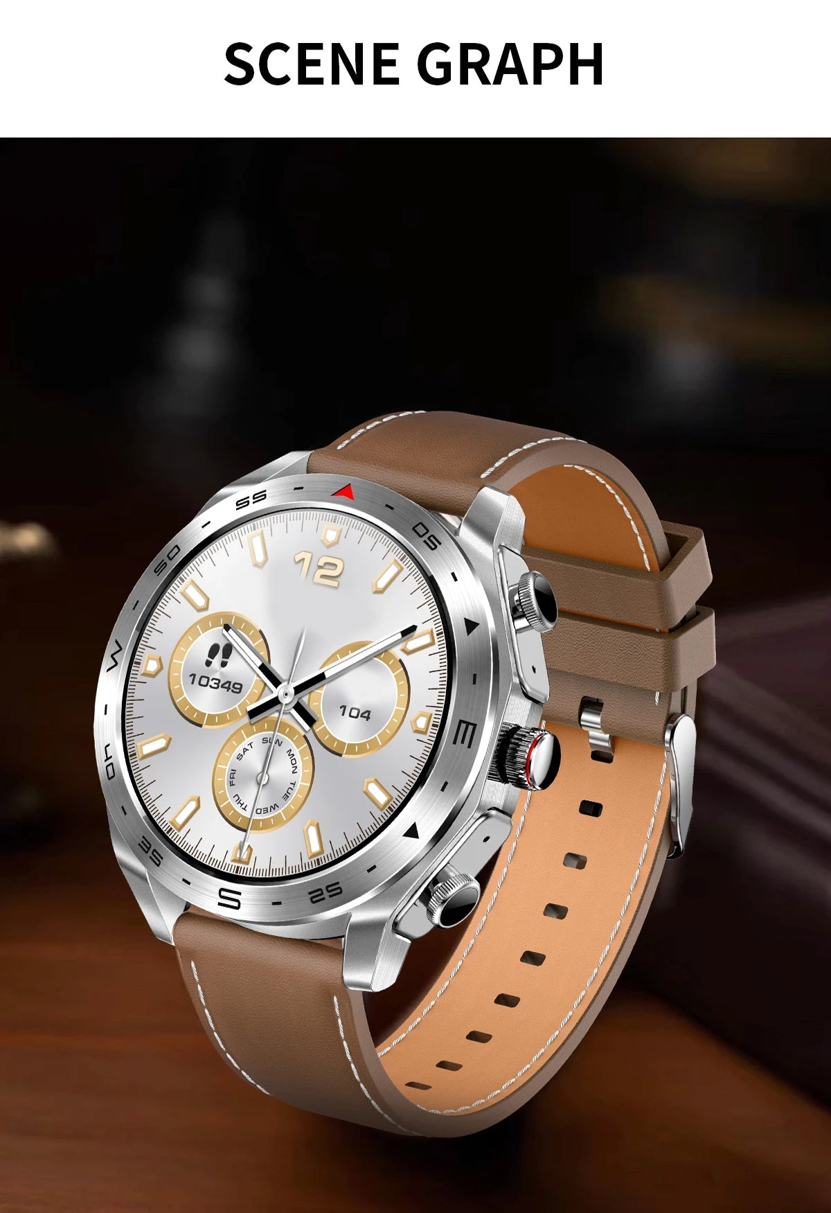 Men's super smart watch with 400mAh large battery and stainless steel body sturdy and durable with Bluetooth calling function