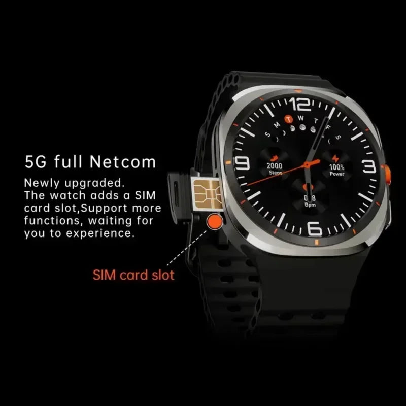 2025 New Smart Watch Android OS Smartwatch 5G Sim Card GPS WIFI Rotary Camera Global Calling 256GB Storage Amoled Screen