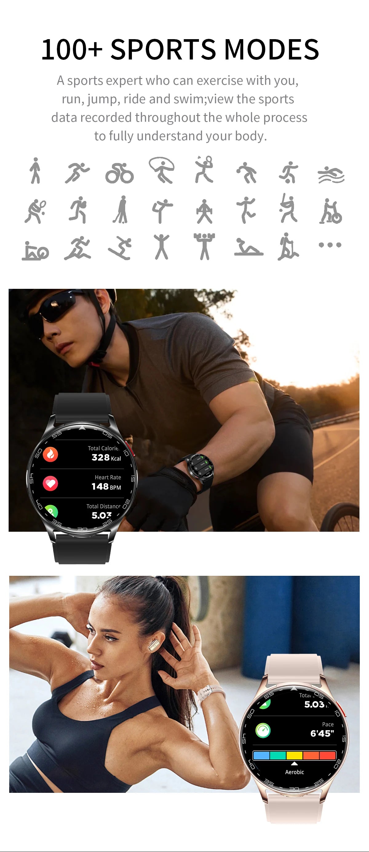 2025 New Smart Watch TWS 2-in-1 Bluetooth Earphones 1.39 inch Full Touch Screen HIFI 9D Sound Quality Sports Health Monitoring