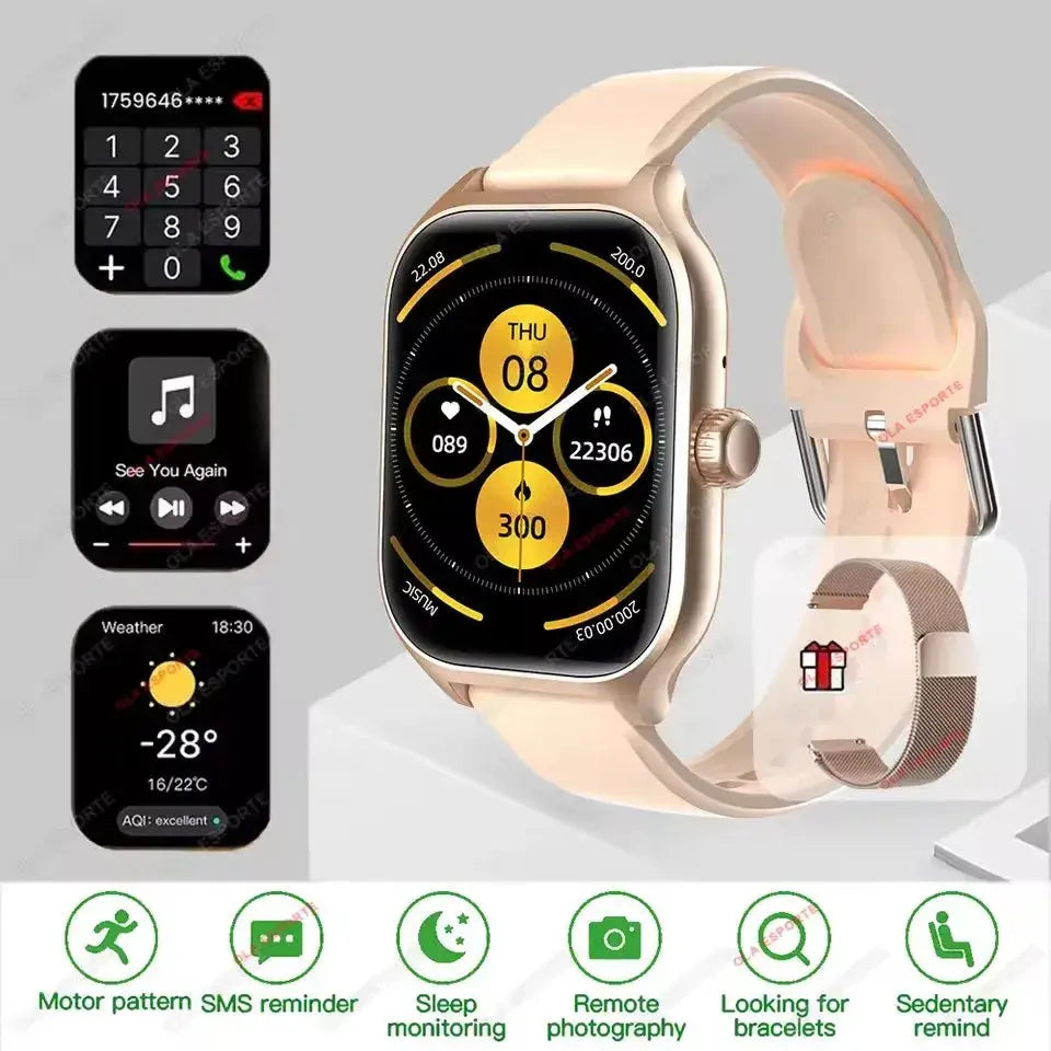 New Smart Watch 2.01 Inch HD Display Answer Make Call Message Preview Sport Modes DIY Dial Weather Forecast For Men Women