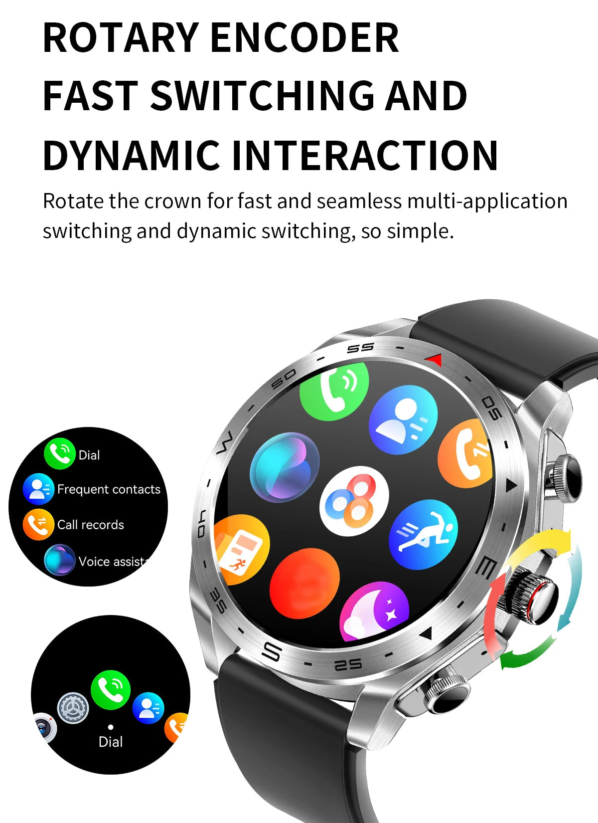 Men's super smart watch with 400mAh large battery and stainless steel body sturdy and durable with Bluetooth calling function
