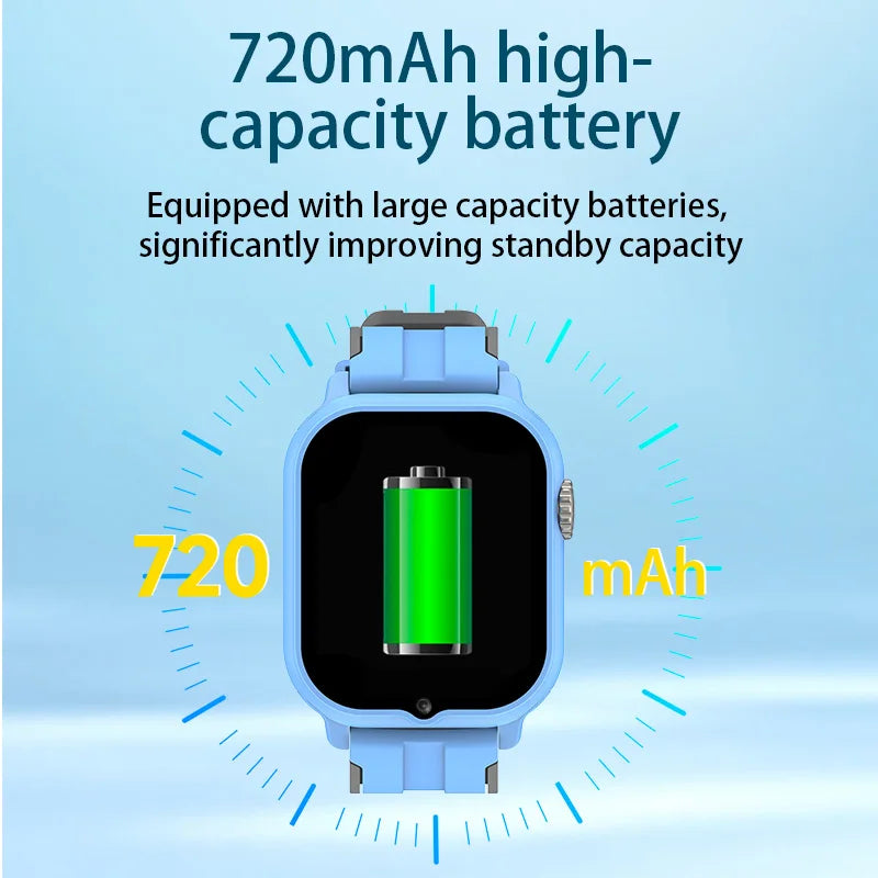 2025 New Smart Watch Android 9.0 Children Phone Watch Sim Card 2+32gb Video Call Wifi Internet GPS Location Tracker Boy Girl SOS