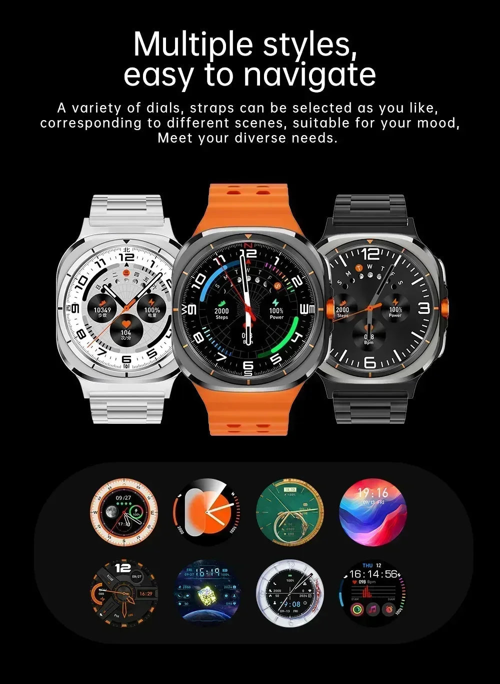 2025 New Smart Watch Android OS Smartwatch 5G Sim Card GPS WIFI Rotary Camera Global Calling 256GB Storage Amoled Screen
