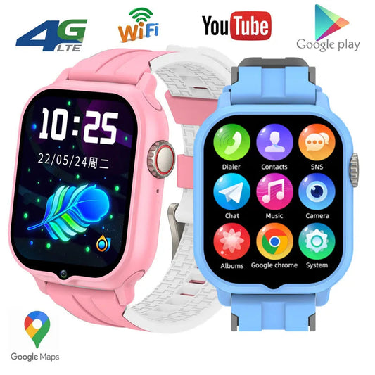 2025 New Smart Watch Android 9.0 Children Phone Watch Sim Card 2+32gb Video Call Wifi Internet GPS Location Tracker Boy Girl SOS