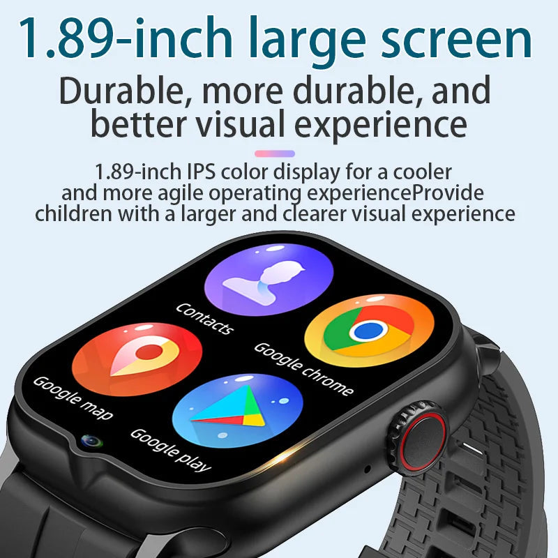 2025 New Smart Watch Android 9.0 Children Phone Watch Sim Card 2+32gb Video Call Wifi Internet GPS Location Tracker Boy Girl SOS